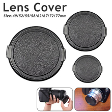 Universal Black Snap-on Center Pinch Camera Lens Cap Protection Cover Lens Front Cap 8 Size Optional for Canon Nikon DSLR Lens 2024 - buy cheap