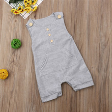 Newborn Baby Boys Girls free shipping Clothes Button striped round neck sleeveless Romper kids Toddler Jumpsuit One-Pieces 2024 - buy cheap