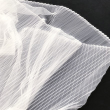 Тренд гофрированный с сеткой ткань плиссированные складки стрейч кружева Модный дизайн Плиссированное Платье Юбка Дизайнер для одежды из ткани 2024 - купить недорого