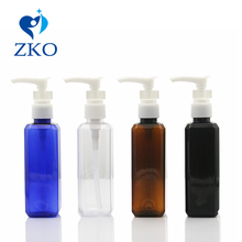 1 pcs 100ml square shape plastic bottle with lotion pump with clamp emulsion bottle Free Shipping   refillable bottle 2024 - buy cheap