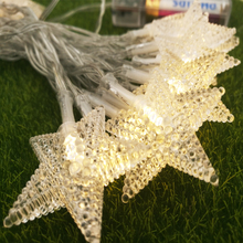 3m 30 Balls Five pointed star LED string lights lamps use Battery, Christmas garland Festival curtain Party wedding Decoration 2024 - buy cheap