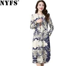 NYFS Spring Autumn Winter Woman Dress Loose Vintage Long sleeve Cotton Linen Long Dress Vestidos Robe Elbise 2024 - buy cheap