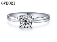 GVBORI 14K White Gold 0.1CT Diamond Ring For Women Wedding/Party/Engagement  Valentines Gift 2024 - buy cheap