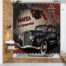 Vixm Car Travel Shower Curtains Retro Poster Waterproof Polyester Fabric Bathroom Curtains For Home Decor 2024 - buy cheap