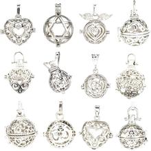 5pcs Hollow Ball Box Angel Wings Diffuser Cage Locket Pendants For DIY Essential Oil Perfume Sound Necklace 2024 - buy cheap