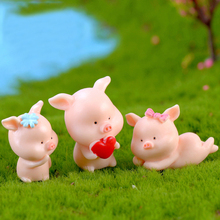 1PC Mini Cute Pig Resin Crafts Animal Model Cartoon Figures Fairy Garden Decoration Accessories Set Toys Gift For Kids 2024 - buy cheap