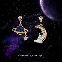 Fashion Moon star tassel earrings asymmetric stud earrings woman contracted temperament astronauts earrings for women jewelry 2024 - buy cheap