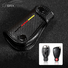 SRXTZM Gift Car Universal Carbon Fiber Leather Key Holder Case Bag Wallet For Mercedes W204 W205 W211 W203 GLA GLK C S E Class 2024 - buy cheap