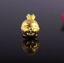 Новое поступление Аутентичные 24 К желтый золотой кулон/3D Lucky кролик кулон/1.56 г 2024 - купить недорого