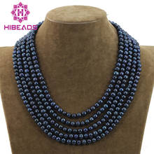 Gorgeous 5 Rows Freshwater Black Pearls Necklace Fashion Pearl Strands Party Jewelry Free Shipping FP76 2024 - buy cheap