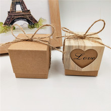 New design Love gift Packaging Box Lovely Kraft Paper Candy/Nail/Craft/Petal gift Storage Box With Rope 2024 - buy cheap