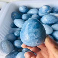 Cristal natural de quartzo, decoração de ovos com cristal azul, cura por energia de ovos 2024 - compre barato