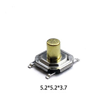 20 шт. 50 шт./лот сенсорный выключатель 5,2*5,2*3,7 мм 4 контактный тактовый выключатель металлический тактильный 12В микро SMT кнопочный переключатель высокого качества 2024 - купить недорого