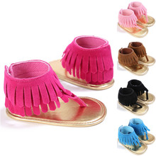 2017 Summer Beach Newborn Infant Baby Kids Pram Crib Fringe moccasins Soft Shoes Tassel Solid First Walkers Baby Shoes 2024 - buy cheap
