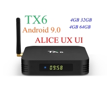 ТВ-приставка TX6 на Android 9,0, 4 + 32/64 ГБ, Allwinner H6, 4 ядра, 2,4 ГГц 2024 - купить недорого