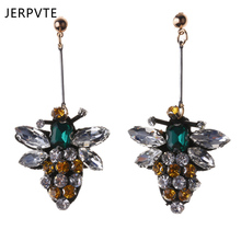 JERPVTE Fashion Long Big Crystal Animal Bee Dangle Statement Earrings for Womnen Vintage Rhinestone Party Jewelry Earrings Gift 2024 - buy cheap