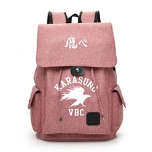Anime Haikyuu Karasuno Backpack Laptop Backpack USB Charging Backbag Travel Daypacks School Bookbag Backpack Mochila 2024 - buy cheap