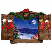 Noche de Navidad 3d pegatinas de vinilo falsas para ventana, Luna, nieve, arte de pared mural occidental, decoración del hogar, póster, papel tapiz 70x50cm 2024 - compra barato