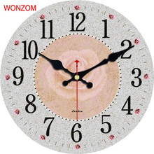 Wonzom concisa flor design grande relógio de parede silencioso sala estar decoração da parede saat casa relógio parede 2017 reloj pared 2024 - compre barato