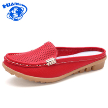 Huanqiu mocassins femininos de couro legítimo, novos sapatos para mulheres, loafers, lazer, macio, para dirigir, balé, calçados casuais 64151 2024 - compre barato