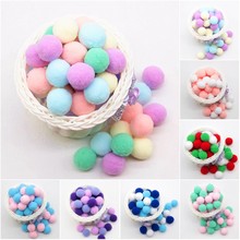 25mm Pompon Mix Color Pompom Fur Craft DIY Soft  Pom Poms Plush Ball Wedding Home Decoration Sewing on Cloth Accessories 20g 2024 - buy cheap