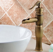 NEW "Water Pump Look " Style Bathroom Basin Faucet / Single Hole Deck Mounted Vessel Sink Classic Antique Brass Mixer Tap Wnf002 2024 - buy cheap