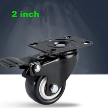 Export quality,High load-bearing 2 inch PU Casters/wheels With brake, Mute Furniture/Trolleys Wheel,Industrial Hardware 2024 - buy cheap