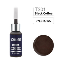 CHUSE Permanent Makeup Ink Black Coffee T201 Eyeliner Tattoo Ink Set Eyebrow Microblading Pigment Professional 12ML 0.4oz 2024 - buy cheap