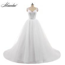 Two Pieces Wedding Dresses 2020 New Detachable Train Princess Lace Appliques Bridal Gowns Ball Gown 2 in 1  Vestido De Noiva 2024 - buy cheap