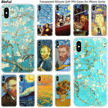 Hot Van Gogh starry night Soft Silicone Fashion Case for Apple iPhone 11 Pro XS MAX XR X 7 8 Plus 6 6s Plus 5 5C 5S SE TPU Cover 2024 - buy cheap