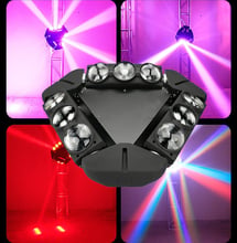 Cabeçote móvel de led, 9x12w, rgbw, 4 em 1, iluminação dmx, festa de casamento, dj, discoteca, show 2024 - compre barato