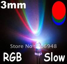 150Pcs 3mm RGB slow Flash Blink LED Lamps Rainbow water clear 2024 - купить недорого