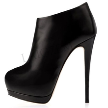 LAIGZEM Black Boots Closed Toe Platform Stiletto Heel Fashion Booties Custom Ladies Shoes Woman Botines Laigzem Large Size 34-52 2024 - buy cheap