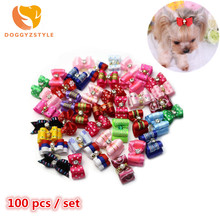 DOGGYZSTYLE 100pcs/set Pets Dog Head Acessories Handmade Bow-tie Flowers Hair Clip Dogs Outdoor Headwear Puppy Cat Decoration 2024 - buy cheap