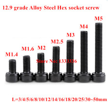 50pcs DIN912 M1.4 M1.6 M2 M2.5 M3 M4 Black grade 12.9 Alloy Steel Hexagon Socket Hex Head Cap Screws Car Bike Screw Screws Bolts 2024 - buy cheap