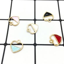 10pcs Fashion Charms Enamels Peach Heart2 Alloy Pendant Making Gift Hair Bracelet Necklace Jewelry Accessories DIY Craft 2018 2024 - buy cheap