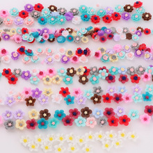 Mix Style 50pcs 3D Colorful  Resin Flower Resin Flat Back Cabochon Resin Butterfly Knot For Phone DIY Decoration Or DIY Resin 2024 - buy cheap