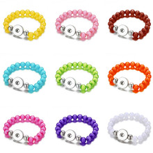 Hot sale colorful Multi-faceted Transparent Beads snap Bracelets fit DIY 18mm snap buttons Jewelrys wholesale AB0006 2024 - buy cheap