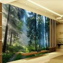 Custom 3d wallpaper forest landscape background wall - large high-grade wall cloth manufacturers wholesale 2024 - buy cheap