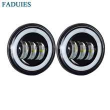 FADUIES 4.5" 30W LED  Auxiliary Spot Passing Projector Lamp Fog Light With Angel Eyes For Harley Motorcycle 2024 - buy cheap