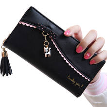 Lady Wallets Brand Design Women Purses Cards ID Holder Handbag Tassel Cat Moneybags Coin Purse Female Casual Envelope Wallet Bag 2024 - buy cheap