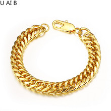 Crude domineering fashion jewelry gold color mens bracelets famous brand jewelry pulseiras masculinas free shipping 2024 - buy cheap