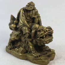 YM  306  Chinese Myth Brass God Of Eight Immortals Ride Lion Foo Fu Dog Statue 2024 - buy cheap