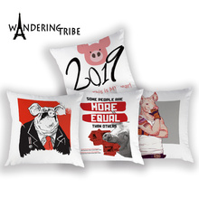 Cartoon Animal Pillow Cases Children Decoration Cushions Year Of The Pig Cushion For Sofa Think Pig Kissen 45 X 45 Pillows Case 2024 - buy cheap