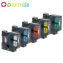 Oozmas 5PACK 12mm mixed color laminated label tape for Dymo D1 tape 45013, 45016, 45017, 45018, 45019 printer ribbon label maker 2024 - buy cheap