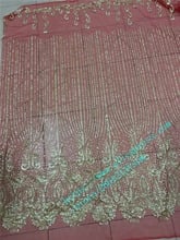 new design with shinning  glued glitter french net tulle african embroidered lace fabric with sequins for wedding  dress 2024 - buy cheap