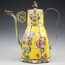 Anillo de porcelana de plata tibetana, herramientas de olla de té de mono, decoración de boda, latón 2024 - compra barato