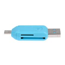 2-в-1 USB OTG кардридер Micro USB OTG TF/SD кардридер компьютерные телефонные удлинители адаптер флэш-накопителя для смартфона 2024 - купить недорого