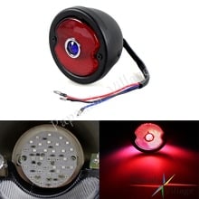 Мотоциклы сталь Черный Красный 12V LED задний фонарь стоп-сигнал уличный фонарь для кафе-рейсеры поплавок на заказ 2024 - купить недорого