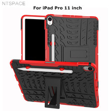 Ntspace-capa para ipad pro 11 polegadas com suporte para lápis, capa traseira de silicone híbrido, pc + tpu, 11 polegadas, 2018 2024 - compre barato